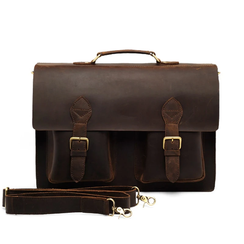 Crazy Horse Cowhide Leather Briefcase