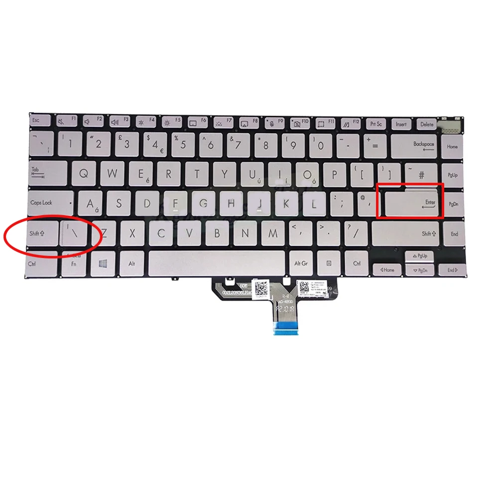 Tastiera Retroilluminata Del Regno Unito Per Asus Zenbook Ux5401 Ux5400 Ux5400E Ux5401Ea Ux5400Eg 4601 Uk00 4602 Tu00 4602Ko
