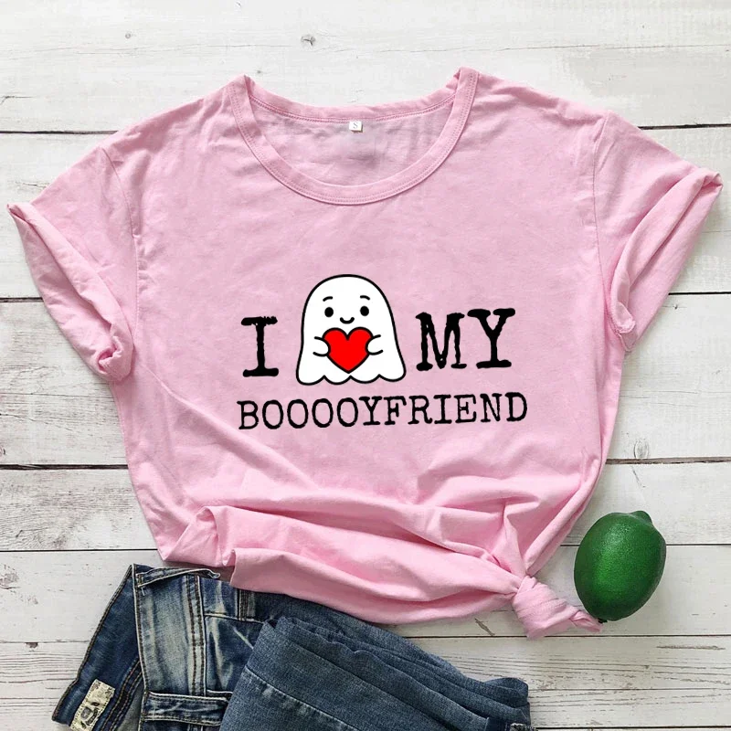 

Женская футболка с надписью «I Heart My Booooyfriend»