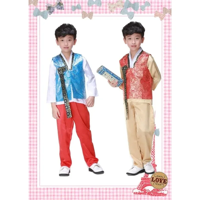 BOY'S Korean Costume Men's Hanbok South Korea Nation Clothing Performance Wear Children Dance Clothing