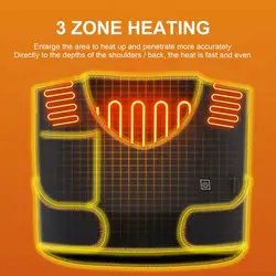 Lightweight USB Electric Heated Vest Jacket Washable With 3 temp Setting & 3 Heating Zones Adjustable Size Heating Clothing