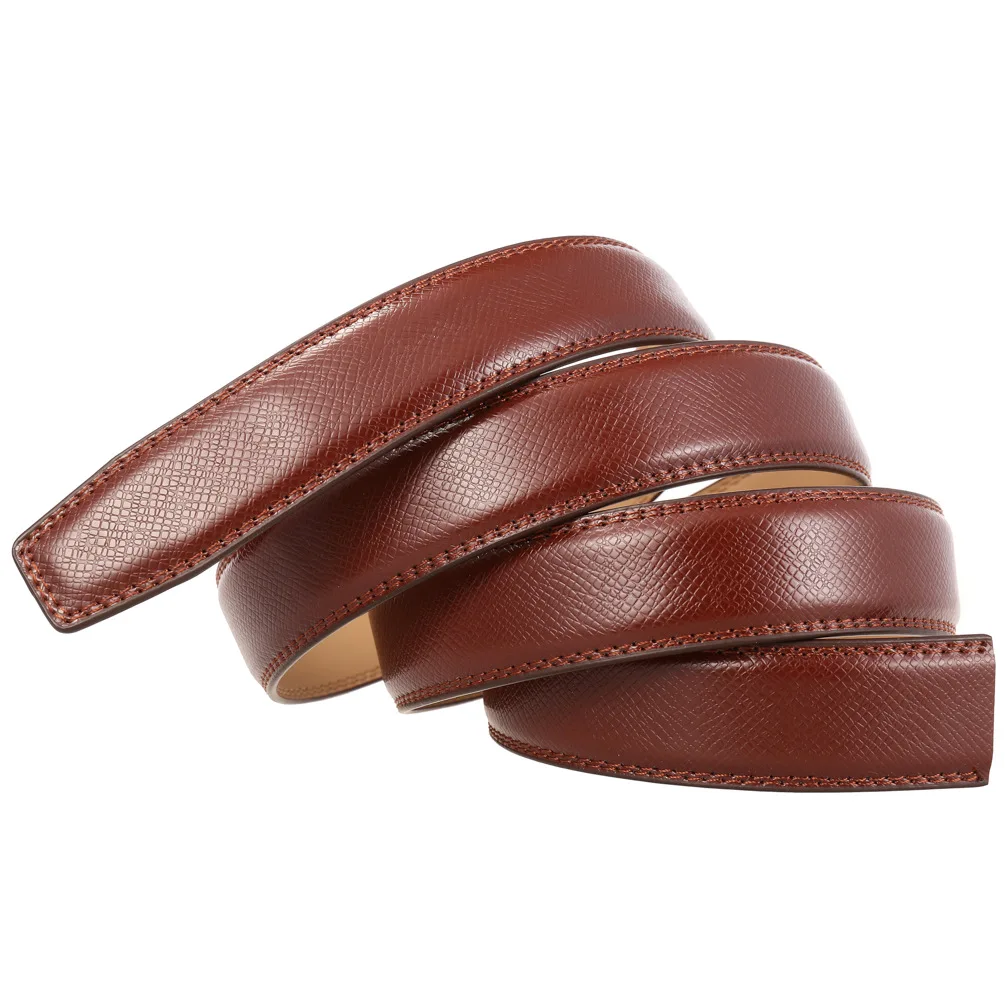 Luxury 3.1cm Width High Quality Cowhide Leather Belt For Men Fashion Black Red Brown Men's Automatic Belt Without Buckle