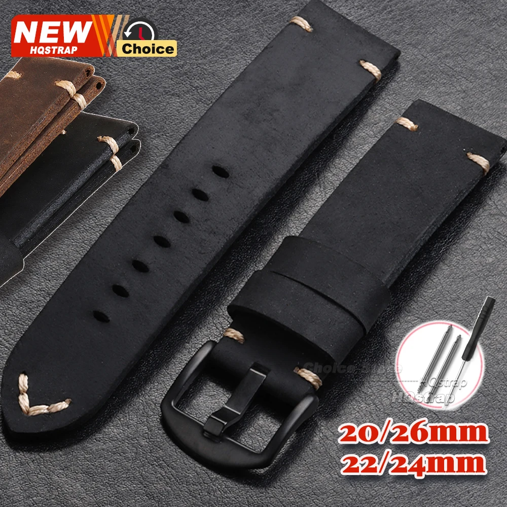 Handcrafted Vintage Leather Smartwatch Band - Universal Replacement Wristband