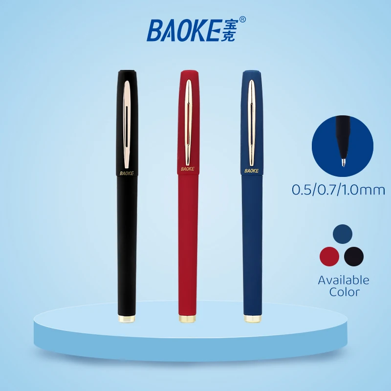 BAOKE 0.5mm/0.7mm/1.0mm Gel Pen High Capacity Office Pen PC1828/PC1838/PC1848