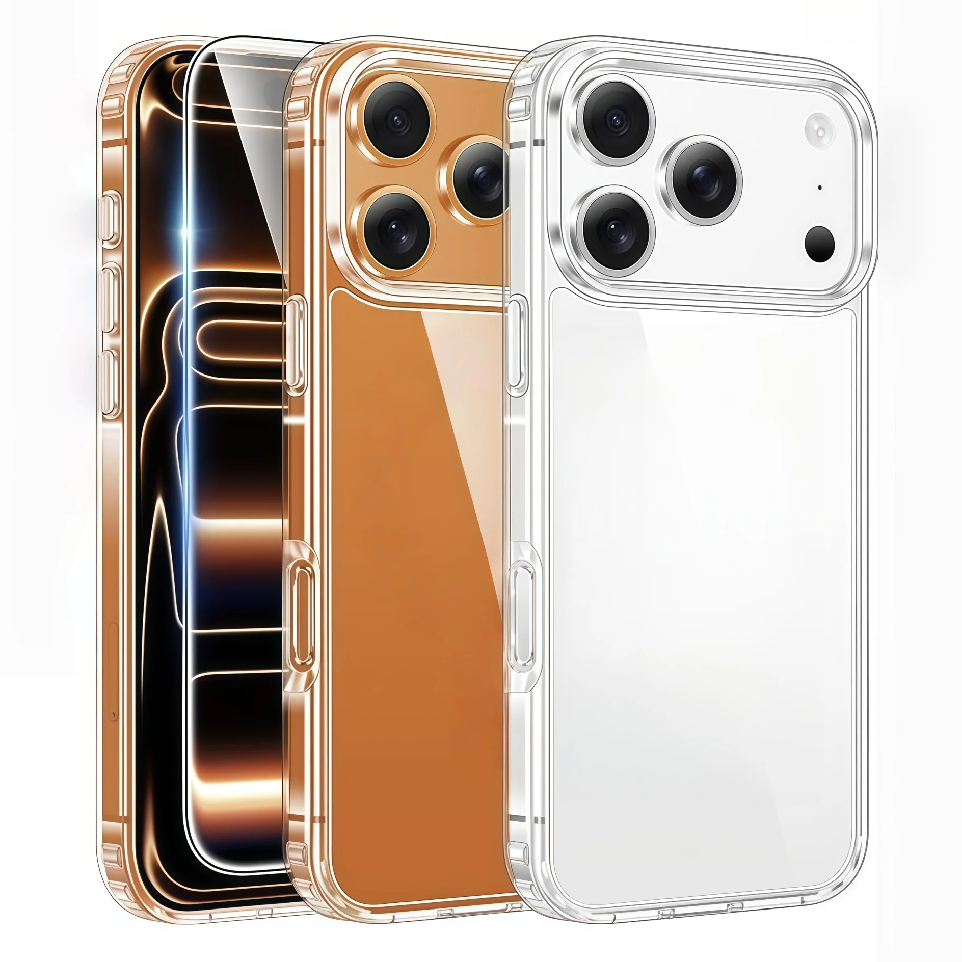 Crystal Clear TPU Shockproof Protective Case with Anti-Blue Screen Protector