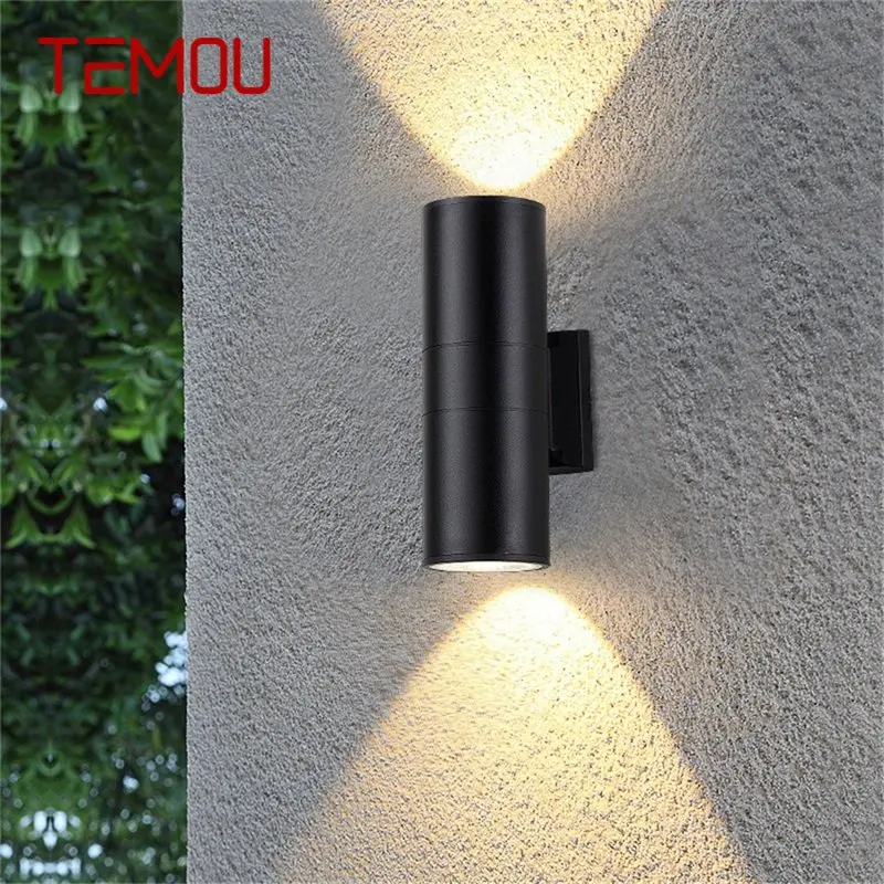 TEMOU Outdoor LED Wall Lamp Round Super Bright Waterproof Patio Sconces Creative Decorative For Porch Garden Villa