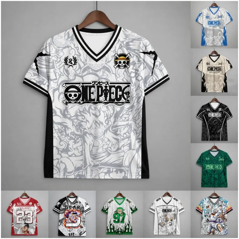 OnePiece Anime Collection Jersey Strohhut Crew Charakter Mesh Atmungsaktives Sport-Freizeit-T-Shirt für Erwachsene/Kinder Familien-Set