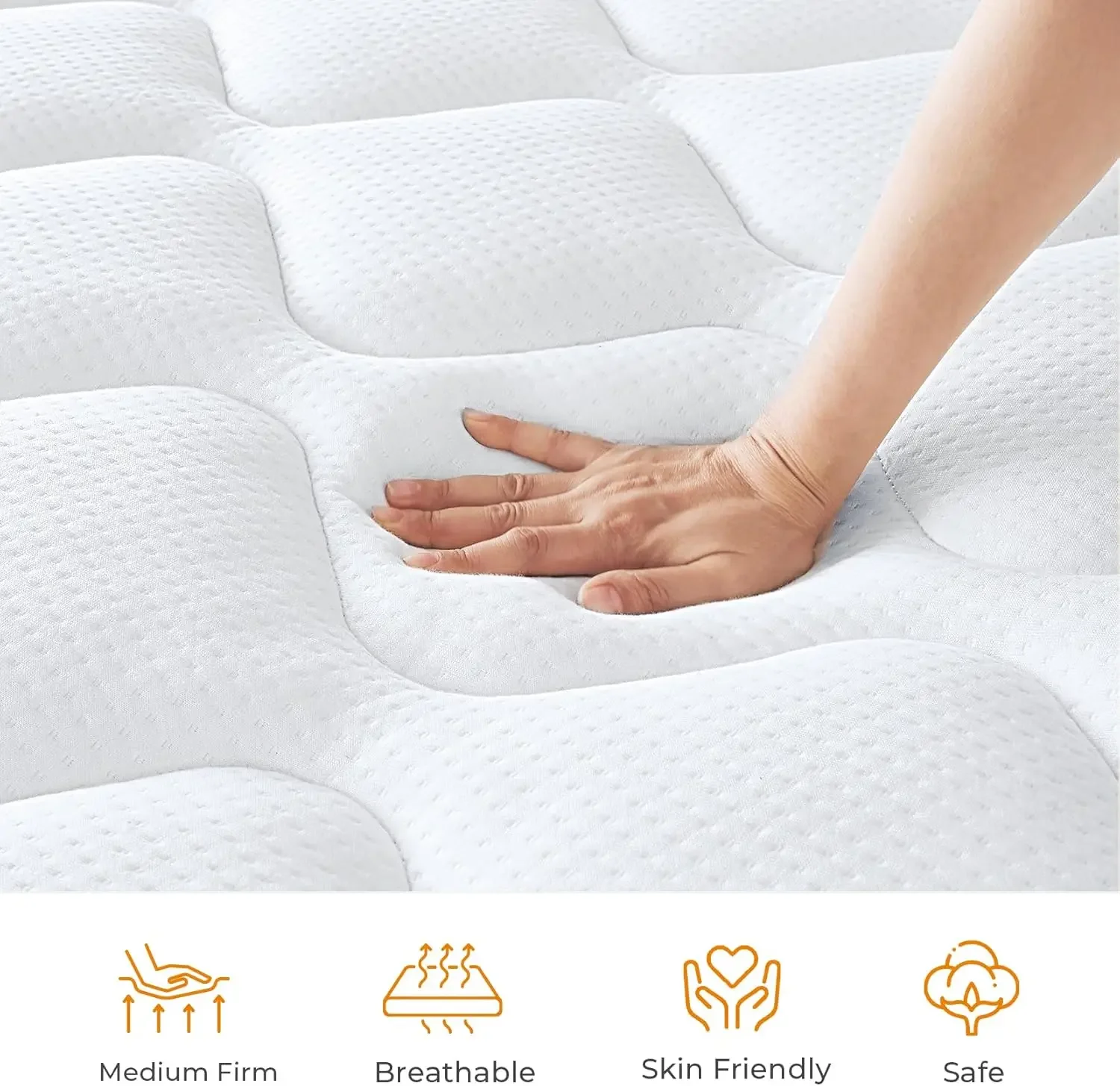 10 Inch, Hybrid Twin Size Mattress in a Box, Twin Bed Mattress with Individual Pocket Springs and Pressure-Relieving Memory Foam 4