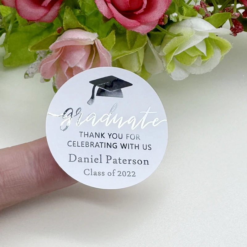 Personalized Metallic Gold Foil Stickers – Custom Printed Wedding Labels, Baptism Party... - SKU MGFS2211 - UGI Packaging