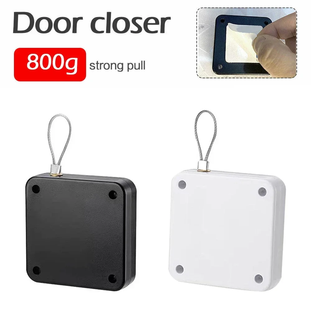 Punch-free Automatic Door Closer 500/800g Wire Rope Retractable Automatic Recovery Coil Closing Device Door Hardware