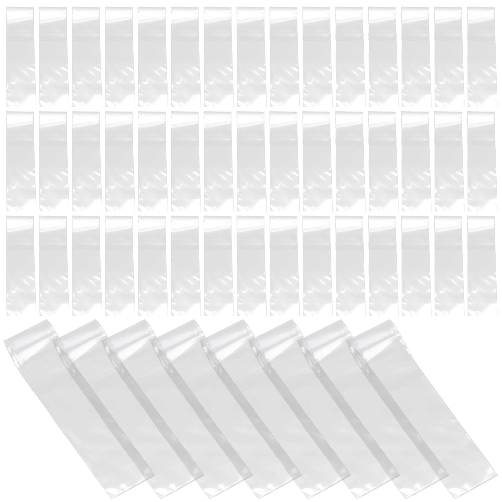 500 Pcs Opp Slim Bag Clear Bags Packaging for Tooth Brush Self Sealing Long Adhesive Straw Double Sided