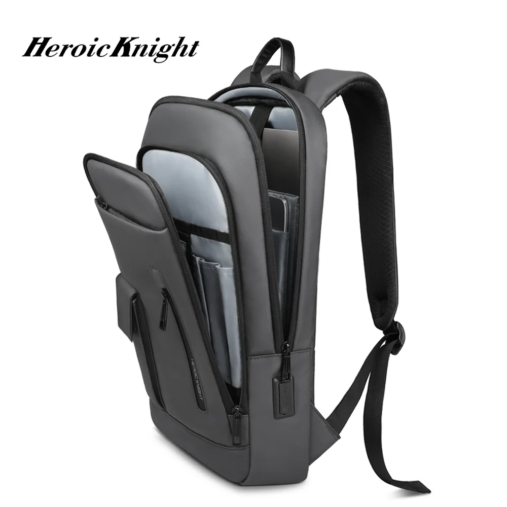 Heroic Knight Thin Multifunctional Men Backpack for 15.6&rdquo; Laptop Waterproof Business Backpack Outdoor Sport Daily Commute Packs
