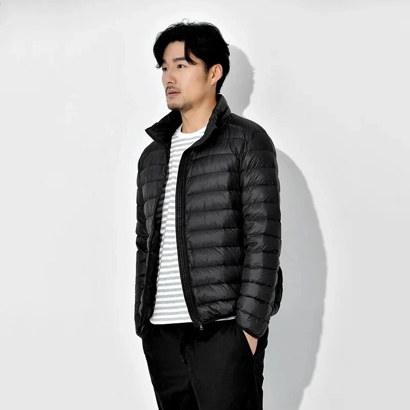 Men\'s autumn and winter jacket Large size 9XL 10XL 11XL Light white duck down men\'s winter down jacket Light windproof down jack
