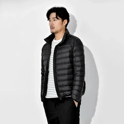 Men's autumn and winter jacket Large size 9XL 10XL 11XL Light white duck down men's winter down jacket Light windproof down jack