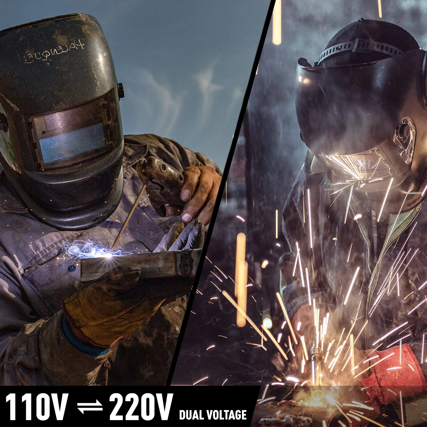 ANDELI MIG-250ME LED 110V/220V IGBT Inverter Welder Flux MIG/Lift Tig/Stick 3-In-1 Multiprocess Welder MIG Welding Machine
