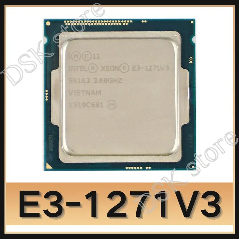 Intel-CPUプロセッサIntel3 e3 E3-1271 v3 1271v3 1271 3.6 ghz,クアッドコア,8スレッド,l2 = 1m  l3 = 8m 80w lga 1150,xeon e3,e3,-