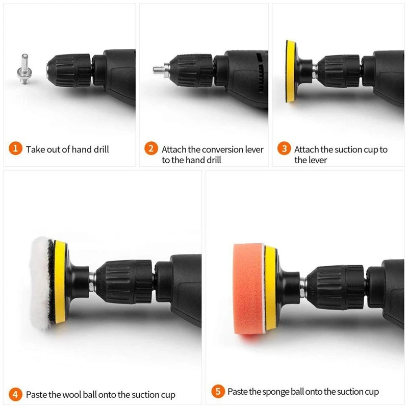 8/11/14Pcs Car Polishing Sponge Pads Kit Foam Pad er Kit for Motorcycle vehicle Removes Scratches