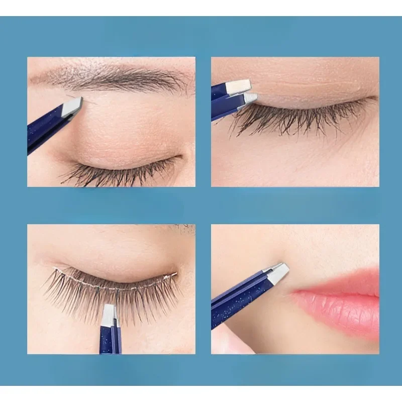 Eyebrow TweezersSparkly Stainless Steel Tweezers Positive Oblique Eyebrow Tweezers Drop Gel Gradient Beauty Eyelash Repair Girl