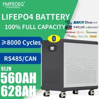 Batterie LiFePO4 de qualité A neuve, 100 % pleine capacité, 51,2 V 560 Ah/628 Ah, pack de batteries 48 V 28 kWh/32 kWh avec BMS intégré, banque d'alimentation solaire 1