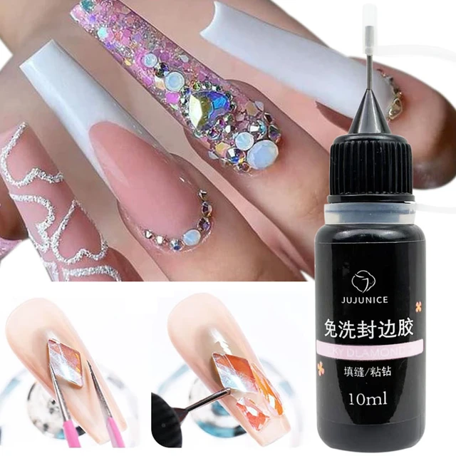 10ml Nail Rhinestone Adhesive Glue Transparent Sticky Gel for Drill Jewelry  Soak Off UV LED No Wipe Gel Manicure Decor Tools - AliExpress