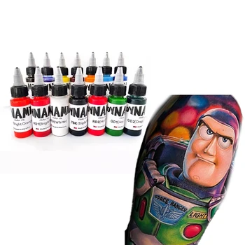 30ml/1oz Inchiostri per tatuaggi 14 colori Pigmento per pratica del tatuaggio Forniture per tatuaggi professionali per trucco 3D Bellezza Pelle Body Art Painting