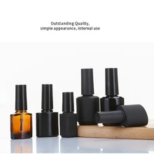  Nail Gel Bottle Empty Nail Polish Bottle Black UV Refillable Bottles with Brush for Travel Portable Cosmetic Containers 10/15mL 