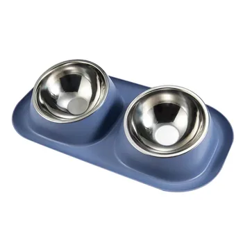 Mess Proof Elevated Pet Bowl Dog Cat Food Water Bowls Double Dog Cat Bowls Pet Dry Food Dispenser Pet Feeder Stainless Steel 1