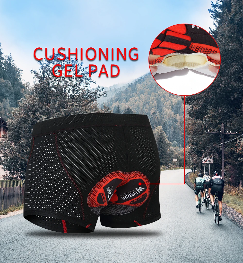 Cycling Underwear Men Cycling Shorts 3D Cycling Gel Pad Shockproof Bicycle Underpant