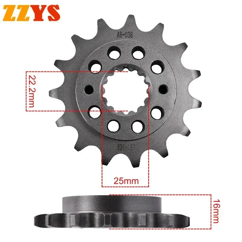 

525 15T 15 Tooth Front Sprocket Gear Staring Wheel Cam For Ducati 937 Multistrada V2 S 2022-2023 944 Sport Turismo ST2 1997-2003