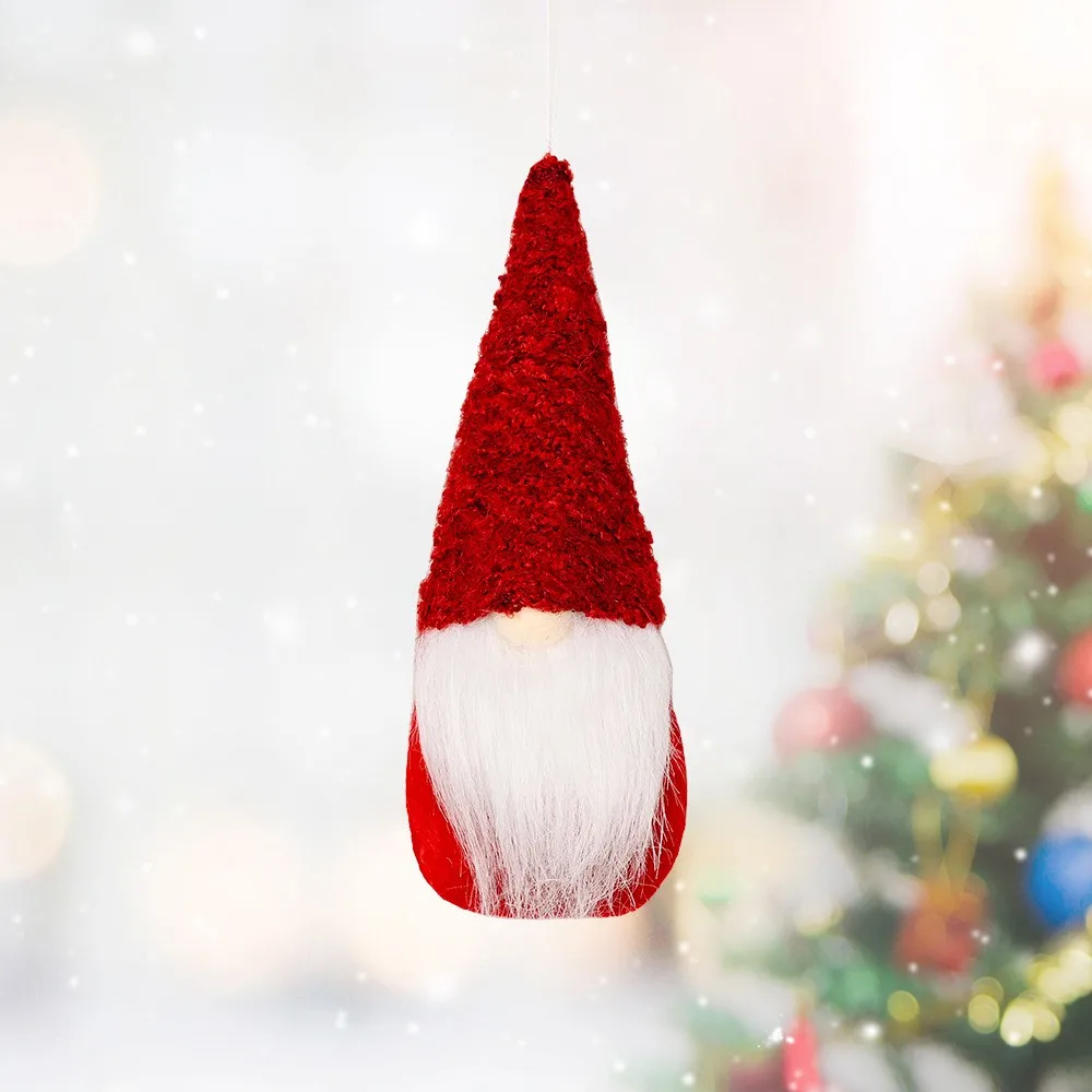 thumbnail image 1 of Muñeco elfo gnomo navideño, adorno colgante para árbol de Navidad, muñeco de lana tejido, decoración para el hogar de Halloween y Año Nuevo 2024, Navidad, 1 of 5