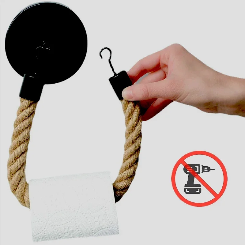 Toilet Paper Holder Retro Hemp Rope For Washroom