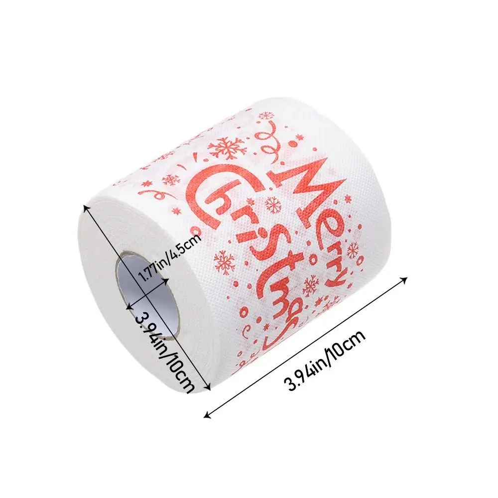 10*10cm Christmas Toilet Paper Santa Claus Printed Decor Tissue Roll Napkin