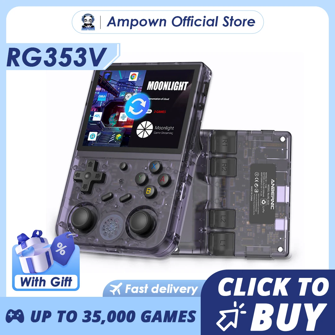 

ANBERNIC RG353V RG353VS Ретро портативная игровая консоль 3,5 дюймов 640*480 видео игровая консоль Linux двойная система портативная игровая консоль