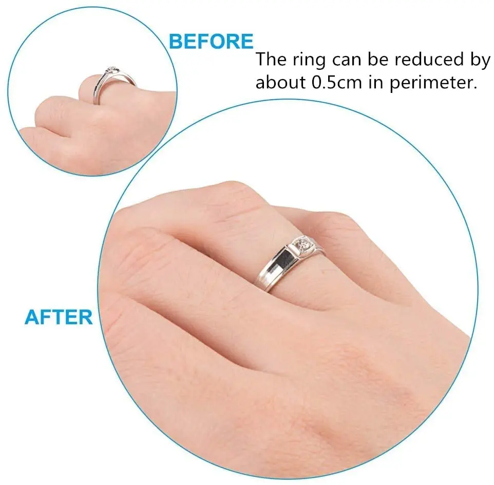 Ring Re-sizer 8 Sizes/Set Invisible Ring Size Adjuster Silicone Reducer  Transparent Spacer Multiple Models Ring Sizer for Loose