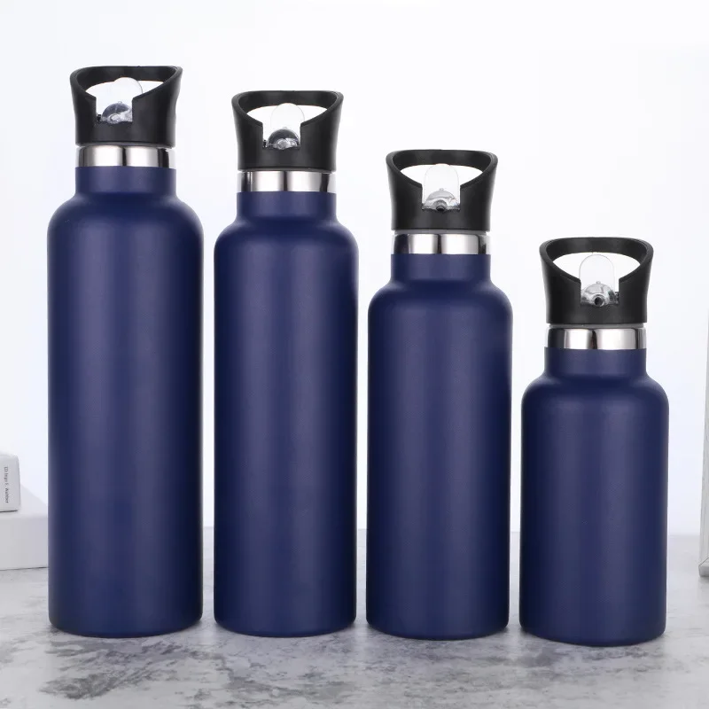 

750ml water bottles With straw 304 stainless steel large-mouth thermos large capacity water bottle insulated water bottle