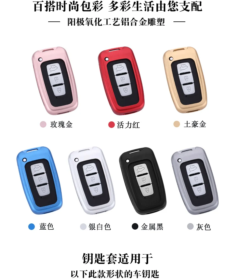 Telecomando in lega di alluminio 3 pulsanti Smart Car Key Case Cover per KIA Sportage Forte per Hyundai Solaris HB20 Veloster SR IX35 - Seb7d45710b8744e68a27f896a6588351C