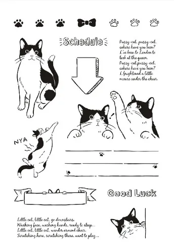 1 Piece Cute Cat Stamps for Kids Transparent Silicone Cartoon Kitten Stamp DIY Decor Scrapbook Journal Stamp Student Supplies decorative stamps,vintage silicone stamps