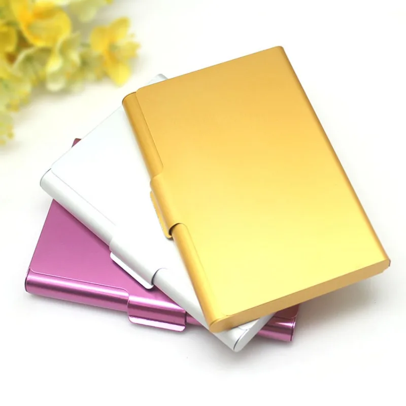 Candy Color Matel Business Card Organizer Box Office Tabletop Name Visiting Card Holder Case ID Bank Credit Cards Storange Box 2