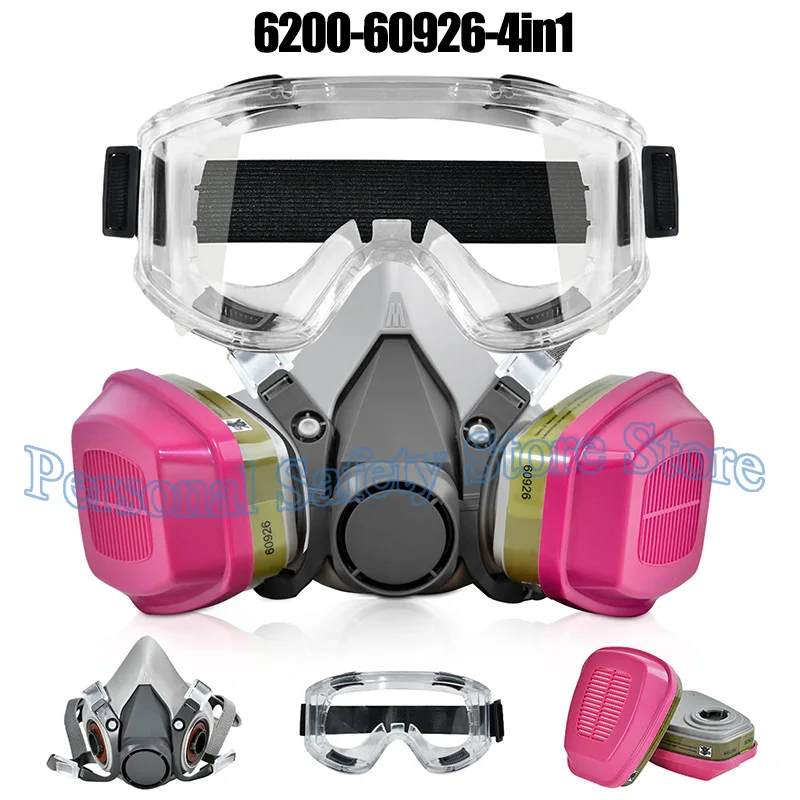 6200 Dust Gas Respirator Half Face Dust Mask with 60921/60923/60926 Filters For Painting Spraying Organic Vapor Chemical