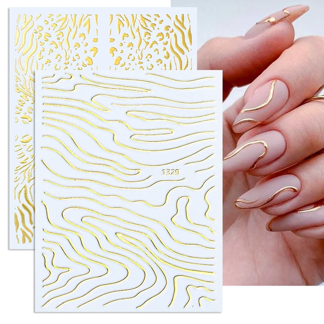 12PCS French Manicure Strip Nail Forms Fringe Tip Guides Sticker Wavy Line  Nail Art Guides Stickers Stencil Strips Nail - AliExpress