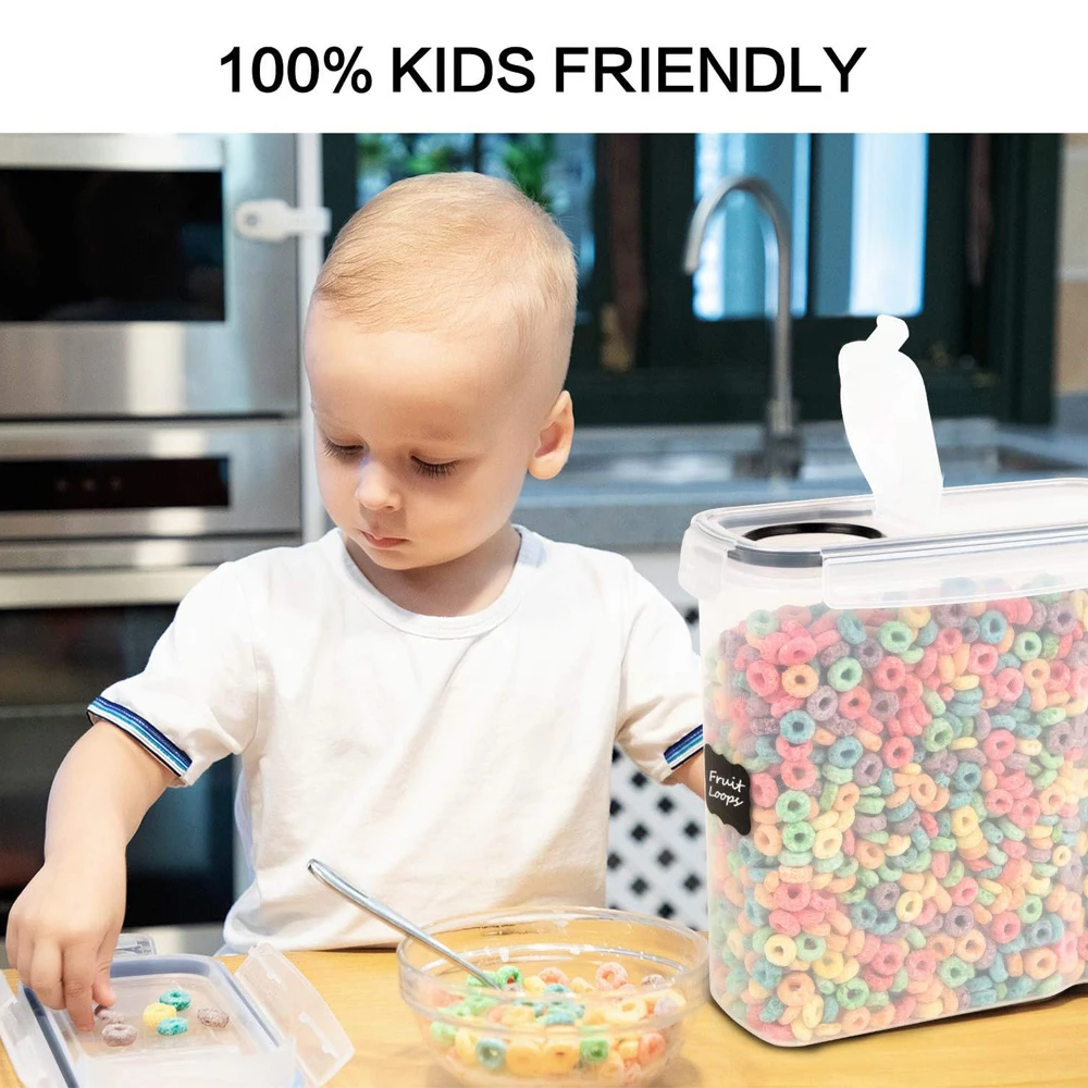 Airtight 4L Cereal Dispenser and Pantry Storage Container with Lid