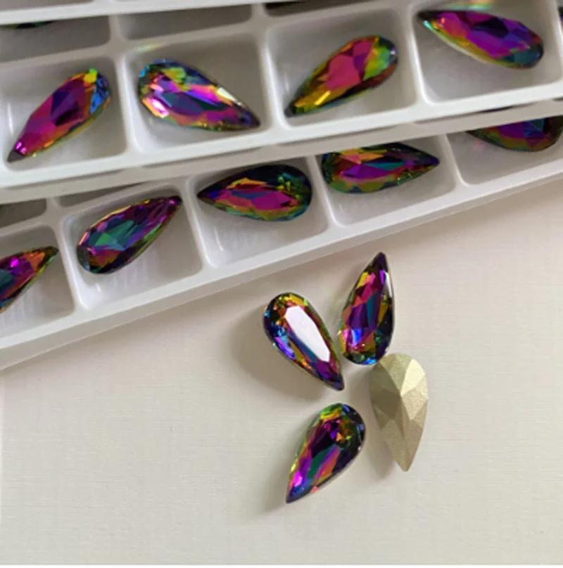 crystal ab teardrop nail crystals stones