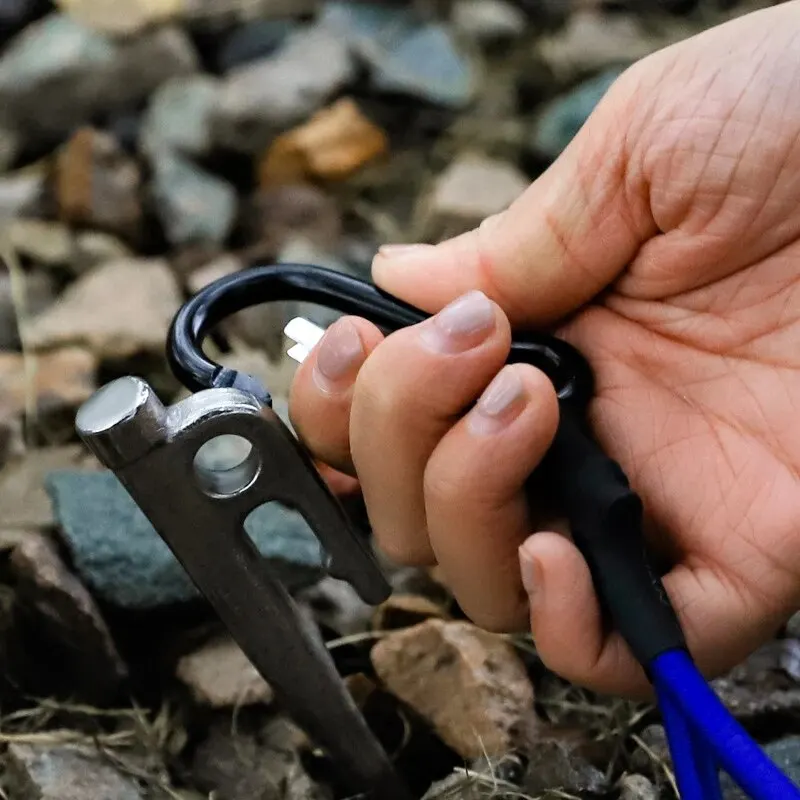Tent Elastic Rope Cord Hook Fixation Elastic Stretch Rope Outdoor Tool Canopy Tarp Fixing Cords String with Carabiner 1 Piece