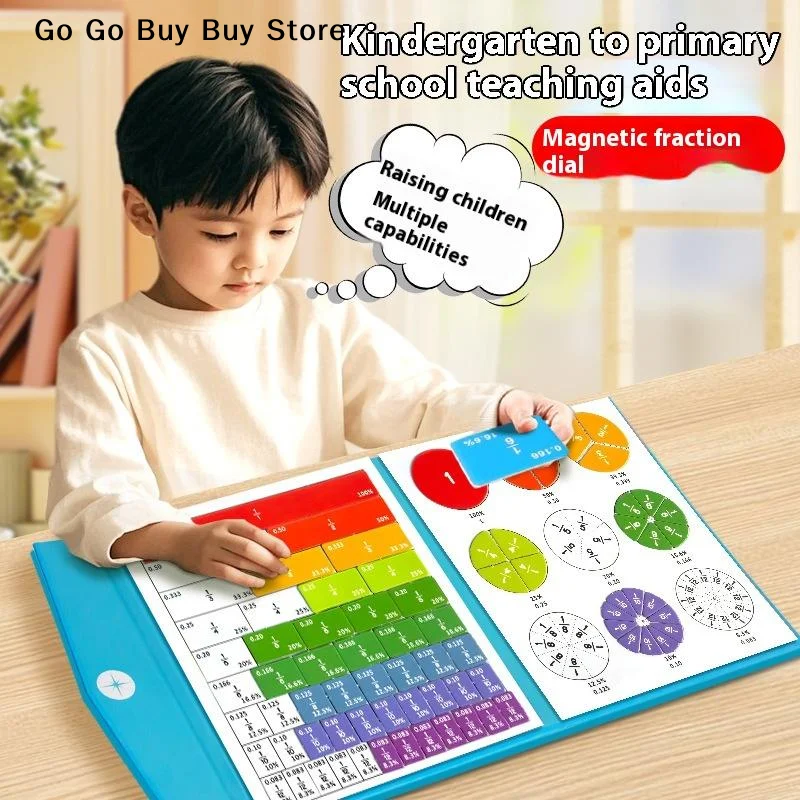 Montessori Fraction Learning Math Toy Magnetic Arithmetic Teaching Aids Wooden Book Educational Toys for Children Christmas Gift - 3