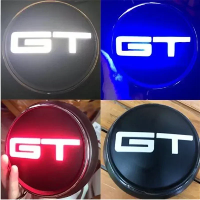 1개 신차 스타일링 3색 LED 라이트 레드 블루 블랙 엠블럼 GT 바디 리어 트렁크 배지 엠블럼 스티커 2015-2019