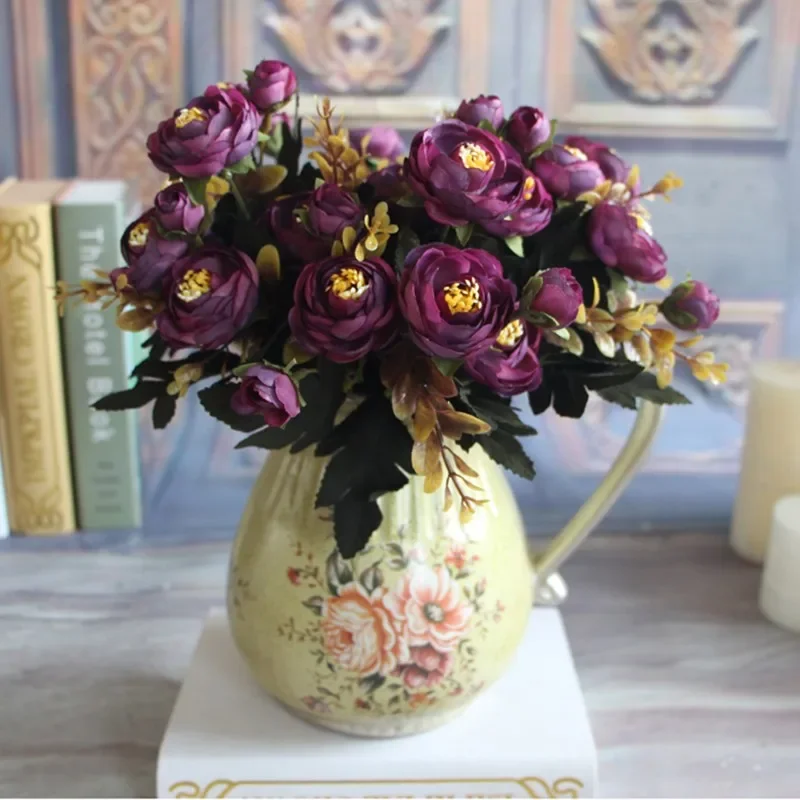 

5 Artificial Tulips Bouquet Silicone Fake Flowers for Home Garden Living Room Decoration Wedding Party - Bunch