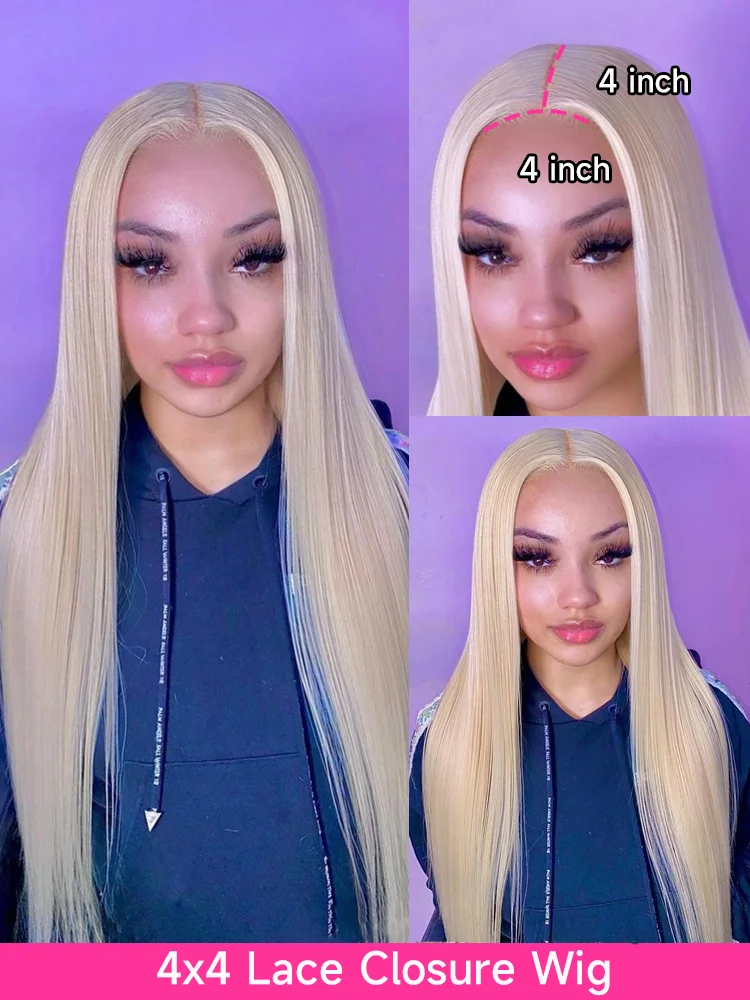 4x4 5x5 13x4 13x6 Lace Closure Human Hair Wig Honey Blonde 613 Colored