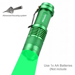 Compact Red Light Zoom Flashlight for Outdoor and Indoor Activities (Black)