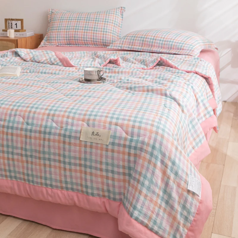 Summer Quilt Summer Quilt Set Japanese spring and summer air conditioning quilt single summer quilt cooler multicolor
