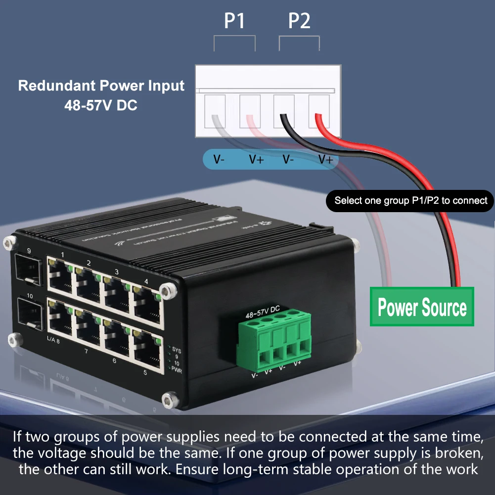 Mini Industrial Ethernet Switch com Portas Ethernet Switch com Sfp Rj45 10 Mbps 100 Mbps 1000mbps Din Rail Desbloqueado Interruptor de Rede - Imagem 6